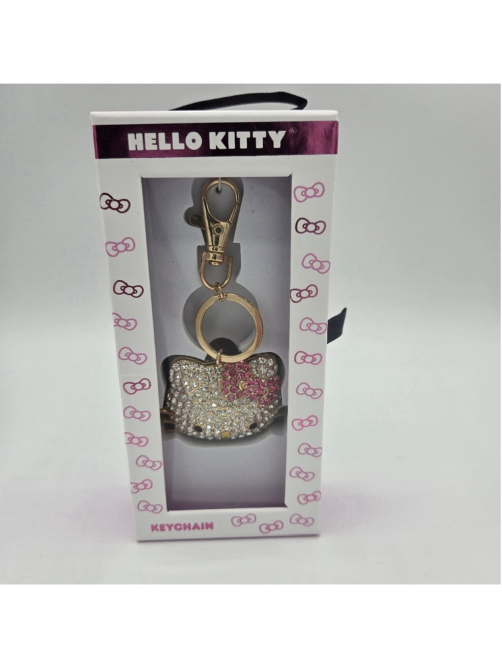 Sanrio Hello Kitty Pave Crystal Face Keychain NEW Bag Charm Rhinestone Cute